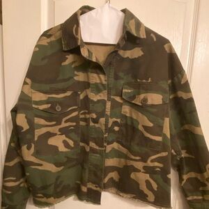 Camouflage Button-Up Jacket
